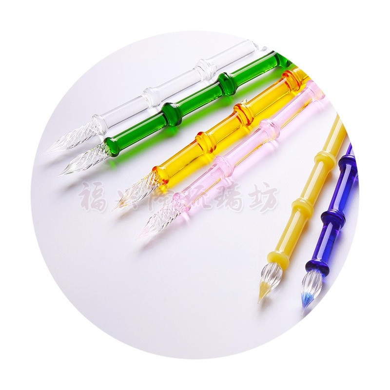 Kinietiško stiliaus meninis rašiklis „pasidaryk pats“ rankinė sąskaita kaligrafijos rašiklis mada ir įdomus „pasidaryk pats“ rašiklis „Liuli“ rašiklis spalvingos formos stiklo panardinamasis rašiklis