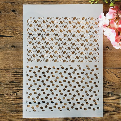 4 ks A4 29cm polovičný rámček s geometrickými vzormi, vrstvené šablóny na maľovanie na stenu, scrapbooking, vyfarbovanie, embosovanie, album, dekoratívna šablóna