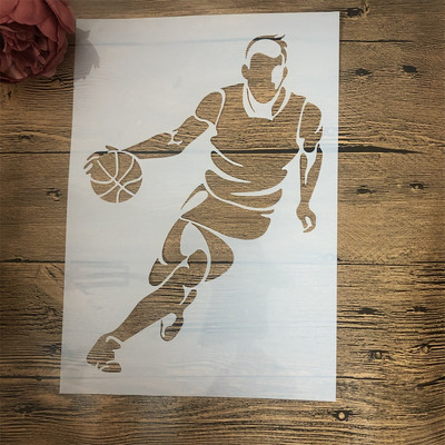 4 ks A4 29cm Šport Futbal Ľadový hokej DIY Vrstvené šablóny Nástenné maľby Scrapbook Vyfarbovanie Razba Dekorácia albumu Šablóna