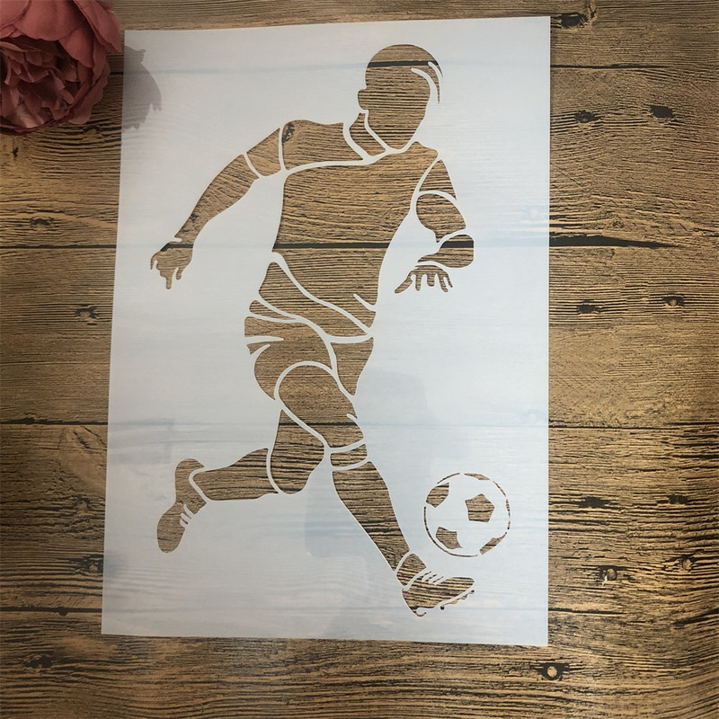 4 ks A4 29cm Šport Futbal Ľadový hokej DIY Vrstvené šablóny Nástenné maľby Scrapbook Vyfarbovanie Razba Dekorácia albumu Šablóna