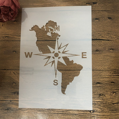 4 tk A4 29 cm maakera maailmakaart Aafrika isetegemise kihistusšabloonid seinamaaling väljalõigete album värvimine reljeefne album Dekoratiivne mall