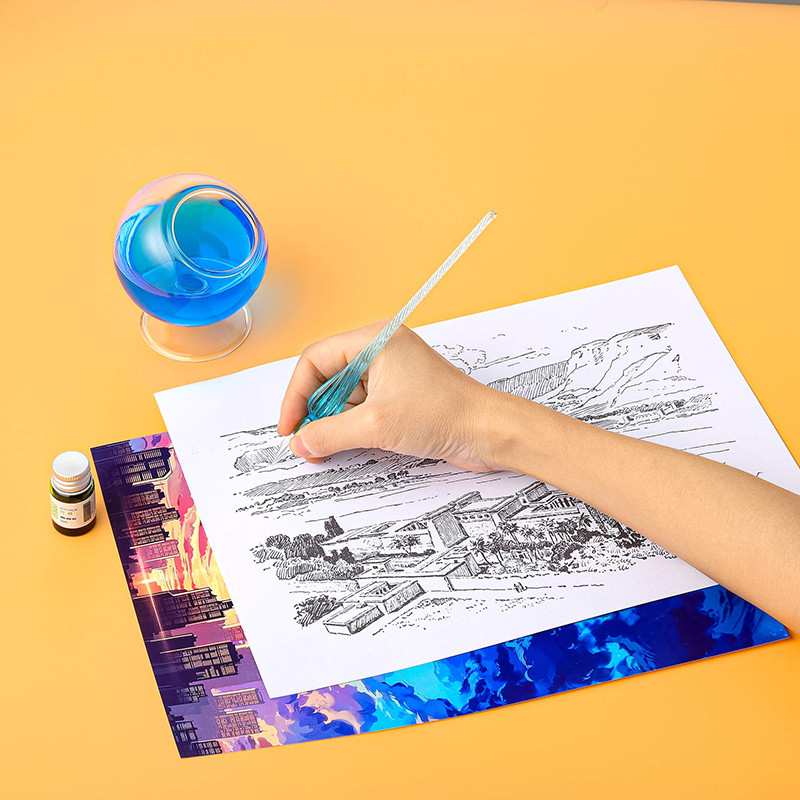 1 tk Vintage käsitsi valmistatud klaasist pliiats, kristallkalligraafia kastmispliiats signatuuriga täitesulepeade kirjutamiseks