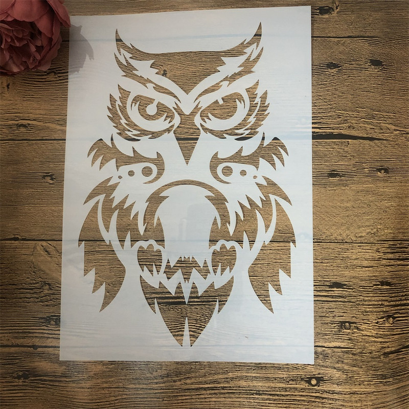 4vnt A4 29cm Mandala Vilkas Papūga Pelėda „Pasidaryk pats“ Sluoksniavimo trafaretai Sienų tapybai Iškarpų albumo spalvinimas Reljefinis albumas Dekoratyvinis šablonas