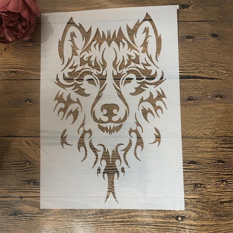 4vnt A4 29cm Mandala Vilkas Papūga Pelėda „Pasidaryk pats“ Sluoksniavimo trafaretai Sienų tapybai Iškarpų albumo spalvinimas Reljefinis albumas Dekoratyvinis šablonas