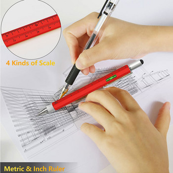 Мултифункционални гел химикалки Ръчен инструмент Измерване Техническа линийка Отвертка Сензорен екран Стилус Либел
