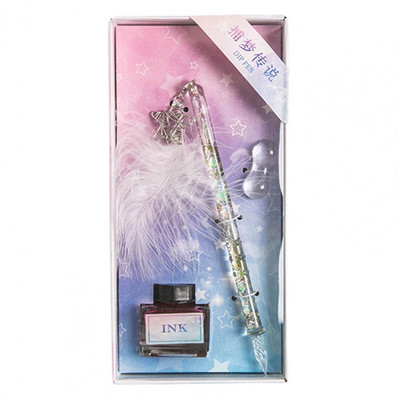 1Set Signature Pen Dream Catcher Pen End Handmade Glass Crystal Dip Pen with Ink 유리펜 стеклянное перо caneta de vidro 딥펜