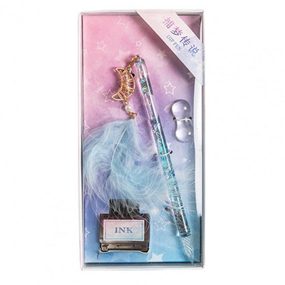 1Set Signature Pen Dream Catcher Pen End Handmade Glass Crystal Dip Pen with Ink 유리펜 стеклянное перо caneta de vidro 딥펜