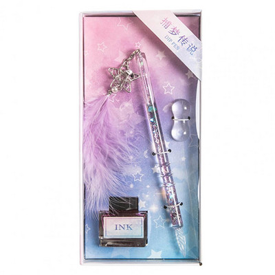 1Set Signature Pen Dream Catcher Pen End Handmade Glass Crystal Dip Pen with Ink 유리펜 стеклянное перо caneta de vidro 딥펜
