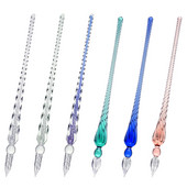 1 vnt. rankų darbo stiklinis panardinamasis rašiklis aukšto borosilikatinio stiklo krištolinio parašo rašiklis, skirtas piešimui, kaligrafijos dekoravimui