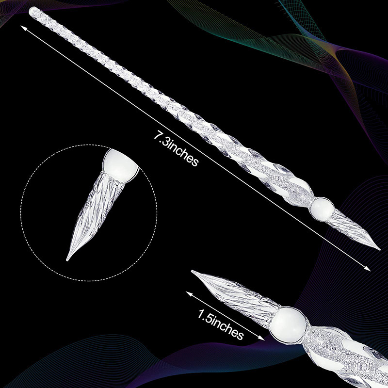 1 vnt. rankų darbo stiklinis panardinamasis rašiklis aukšto borosilikatinio stiklo krištolinio parašo rašiklis, skirtas piešimui, kaligrafijos dekoravimui