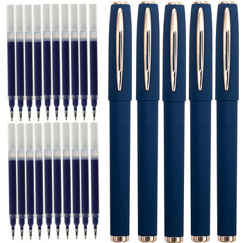 5+20 БР. Fine Point, ролкови химикалки с гел мастило, черно, червено, синьо мастило, 0,5 mm / 0,7 mm / 1 mm писалка с голям капацитет