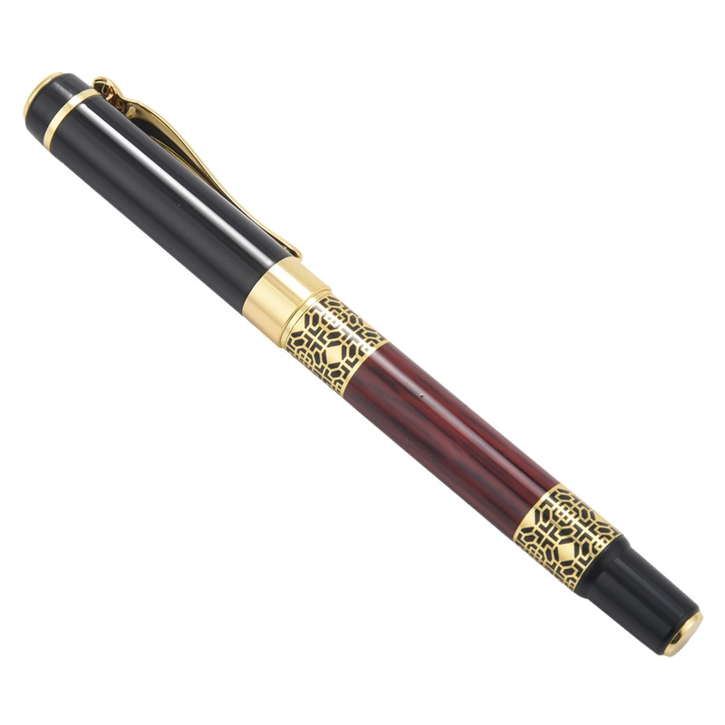 Klasikinis kinų rašiklis Auksinio metalo medinis rašiklis, skirtas biuro verslo parašui, mokyklos studento dovanai