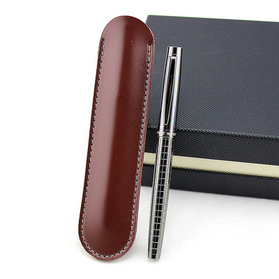 pix cu rolă de lux, zăbrele metalice, stilou gel, articole de papetărie, rechizite de birou pentru școală, pix și geantă de creion din piele