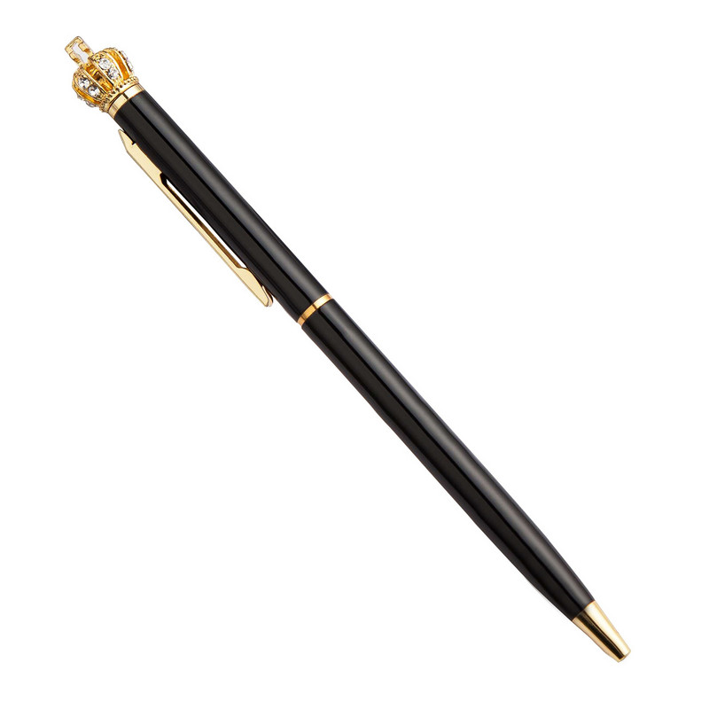 1 komad Lytwtw's Beautiful Crystal Shiny Metal Crown Kemijska olovka Zanimljiva lopta Školski pribor Školski uredski pribor