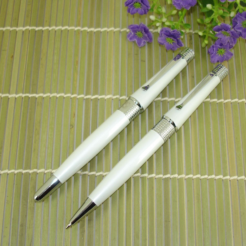 ACMECN Carving Dots Design kemijska olovka Unisex Classic Twist Retractable Pearl White and Black Kemijska olovka za božićne darove