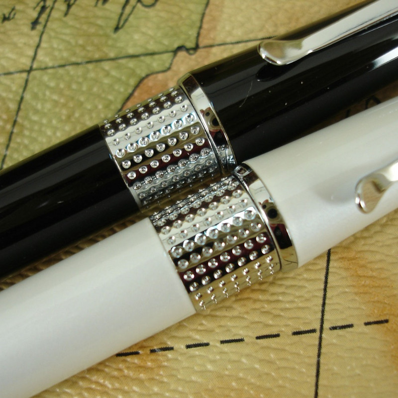 ACMECN Carving Dots Design kemijska olovka Unisex Classic Twist Retractable Pearl White and Black Kemijska olovka za božićne darove