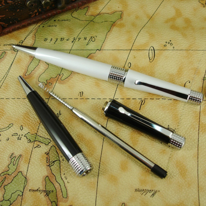 ACMECN Carving Dots Design kemijska olovka Unisex Classic Twist Retractable Pearl White and Black Kemijska olovka za božićne darove