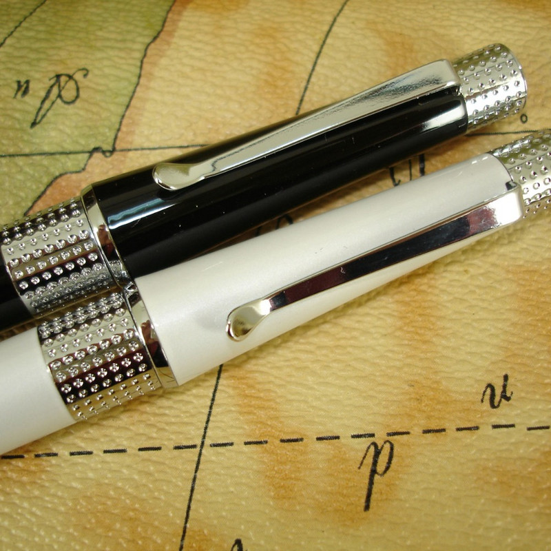 ACMECN Carving Dots Design kemijska olovka Unisex Classic Twist Retractable Pearl White and Black Kemijska olovka za božićne darove