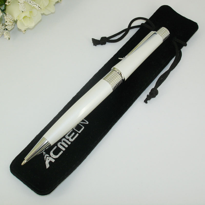 ACMECN Carving Dots Design kemijska olovka Unisex Classic Twist Retractable Pearl White and Black Kemijska olovka za božićne darove