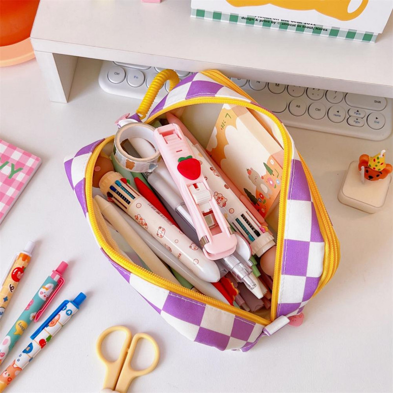 Torba za pohranu Velika torba za organizatore Torbica za olovke Kutija za papirić Otporna na prašinu Debela šahovnica Torbica za olovke Školski pribor