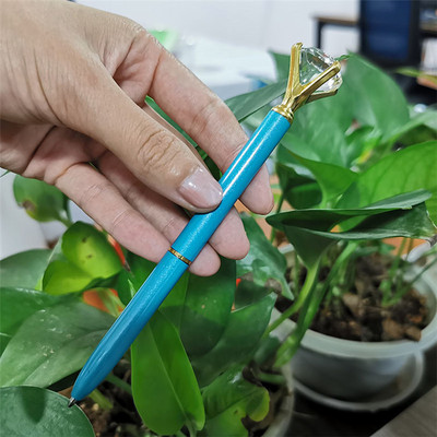 1 db / tétel nagy kristály, gyémántfejű golyóstoll diák írószer Irodai ajándékok Fém toll Regisztrált szállítás