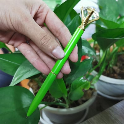 1 db / tétel nagy kristály, gyémántfejű golyóstoll diák írószer Irodai ajándékok Fém toll Regisztrált szállítás