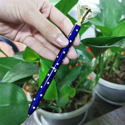 1 db / tétel nagy kristály, gyémántfejű golyóstoll diák írószer Irodai ajándékok Fém toll Regisztrált szállítás