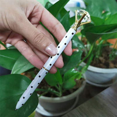 1 db / tétel nagy kristály, gyémántfejű golyóstoll diák írószer Irodai ajándékok Fém toll Regisztrált szállítás