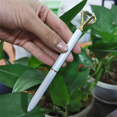 1 db / tétel nagy kristály, gyémántfejű golyóstoll diák írószer Irodai ajándékok Fém toll Regisztrált szállítás