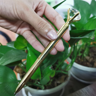 1 db / tétel nagy kristály, gyémántfejű golyóstoll diák írószer Irodai ajándékok Fém toll Regisztrált szállítás