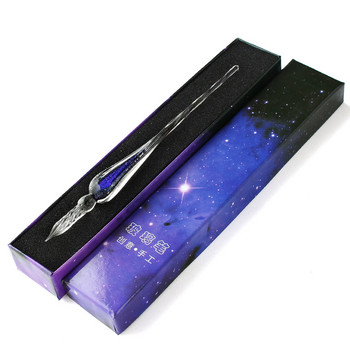 Инструменти за творческо писане Ръчно изработена стъклена химикалка за потапяне Звезда Кристален подарък Молив Подаръчна кутия Опаковка Моливи за потапяне Фестивални подаръци