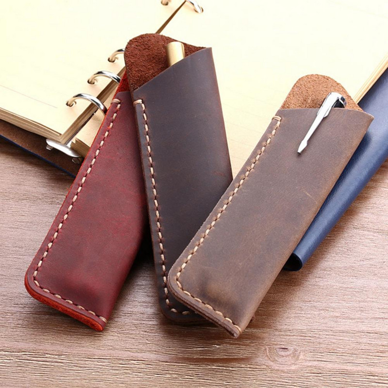 PU kožna pernica Torba za pohranu školskih olovki Slatka torbica za olovke Kawaii olovka Zaštitni rukav Mali natpis Poklopac za olovke Kožna torbica Pokloni