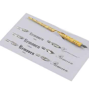 Комплект държач за перо за калиграфия Dip Pen с 6 писца за практикуване на различни шрифтове