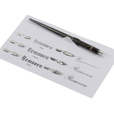 Комплект държач за перо за калиграфия Dip Pen с 6 писца за практикуване на различни шрифтове