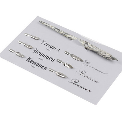 Комплект държач за перо за калиграфия Dip Pen с 6 писца за практикуване на различни шрифтове