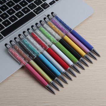2 τεμάχια/Σετ Κρυστάλλινο στυλό στυλό μόδας Creative Stylus αφής για γραφή επιστολόχαρτου γραφείου και σχολικού στυλό Μπαλάκι μαύρο μπλε