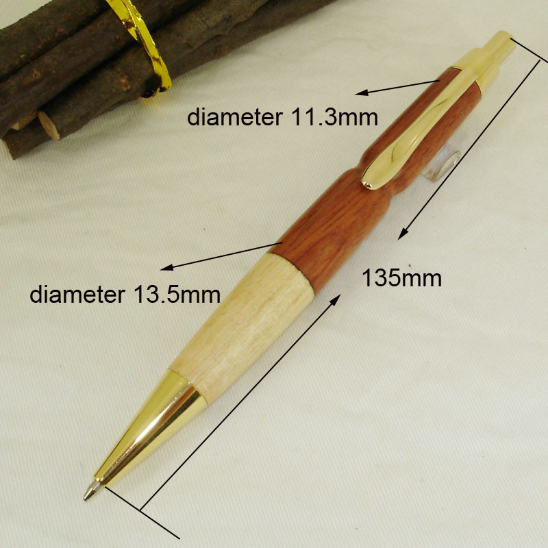 ACMECN Reducere caldă Pix cu bilă propulsor cu design original Cadouri manuale Cusătură ecologică naturală Pix cu bile din arțar și lemn de trandafir