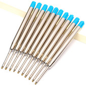 10 vnt. 0,5 mm ritininis tušinukų pildymas, vidutinis antgalis, mėlynos juodos spalvos rašalo tušinukų pildymas, skirtas mokyklos biuro rašymo reikmenims