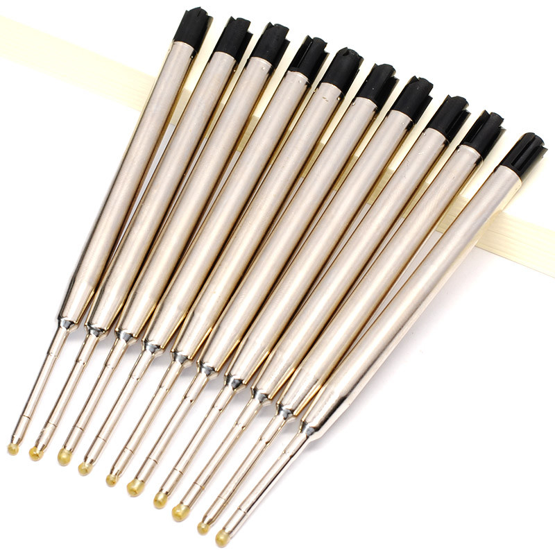 10 vnt. 0,5 mm ritininis tušinukų pildymas, vidutinis antgalis, mėlynos juodos spalvos rašalo tušinukų pildymas, skirtas mokyklos biuro rašymo reikmenims