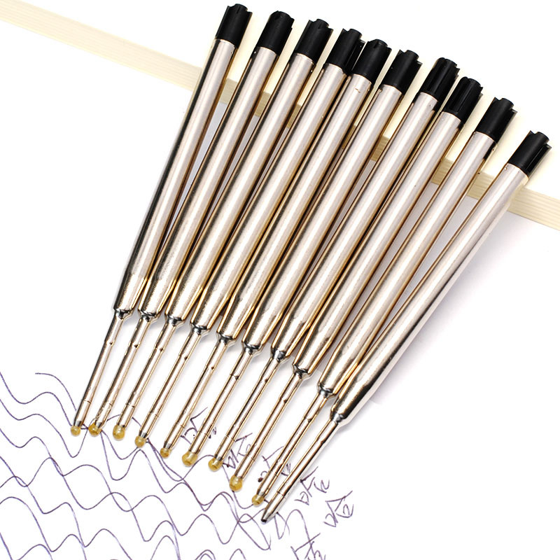 10 vnt. 0,5 mm ritininis tušinukų pildymas, vidutinis antgalis, mėlynos juodos spalvos rašalo tušinukų pildymas, skirtas mokyklos biuro rašymo reikmenims