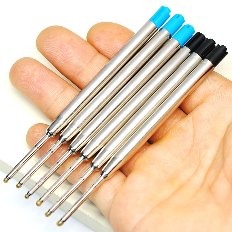 10 vnt. 0,5 mm ritininis tušinukų pildymas, vidutinis antgalis, mėlynos juodos spalvos rašalo tušinukų pildymas, skirtas mokyklos biuro rašymo reikmenims