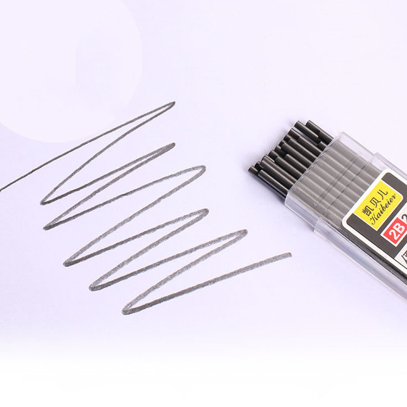 20 buc/sticlă 2,0 mm plumb din grafit miez de înlocuire automat pentru creion 2B miez gros umplut creion mecanic Reumplere pentru birou școlar