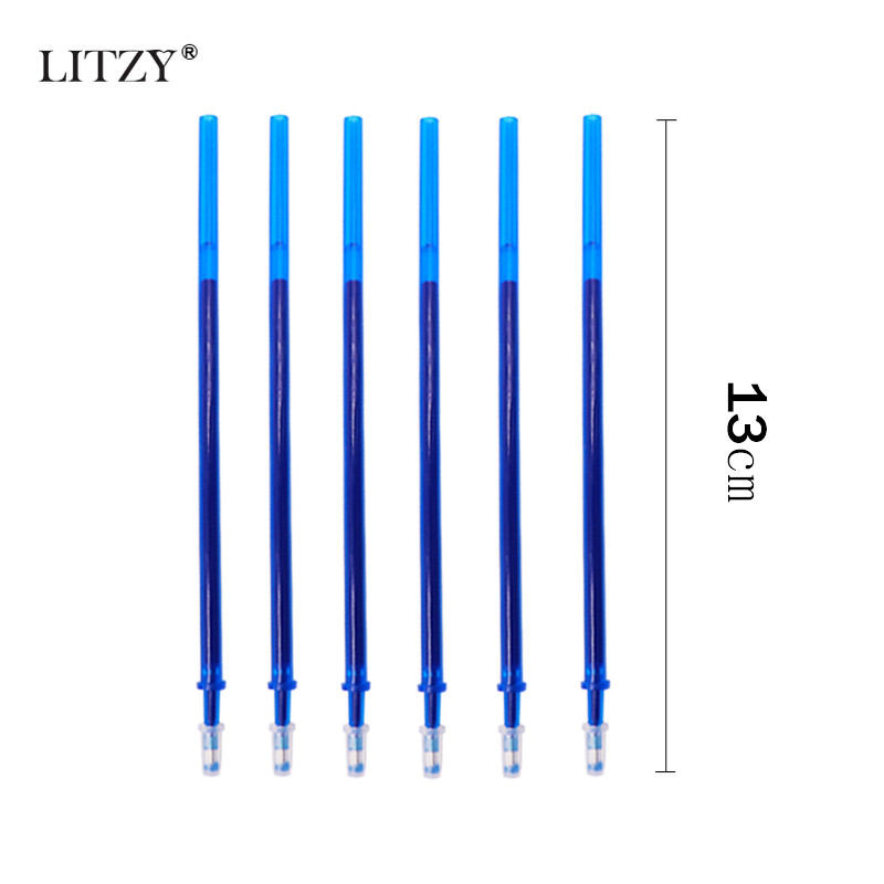 10 bucăți/set reumplere pentru stilou șters, stilou cu bile de 0,5 mm albastru/negru, cerneală magică de reumplere, stilou cu gel pentru școală, birou, instrument de scris