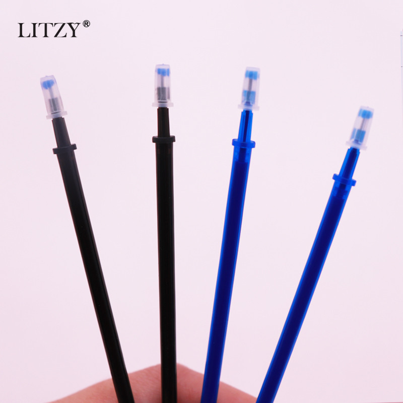 10 bucăți/set reumplere pentru stilou șters, stilou cu bile de 0,5 mm albastru/negru, cerneală magică de reumplere, stilou cu gel pentru școală, birou, instrument de scris