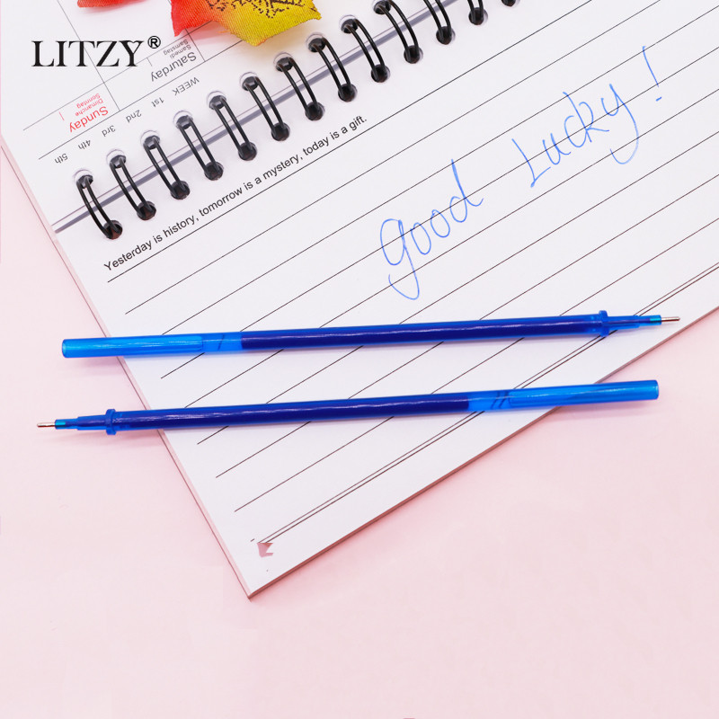 10 bucăți/set reumplere pentru stilou șters, stilou cu bile de 0,5 mm albastru/negru, cerneală magică de reumplere, stilou cu gel pentru școală, birou, instrument de scris