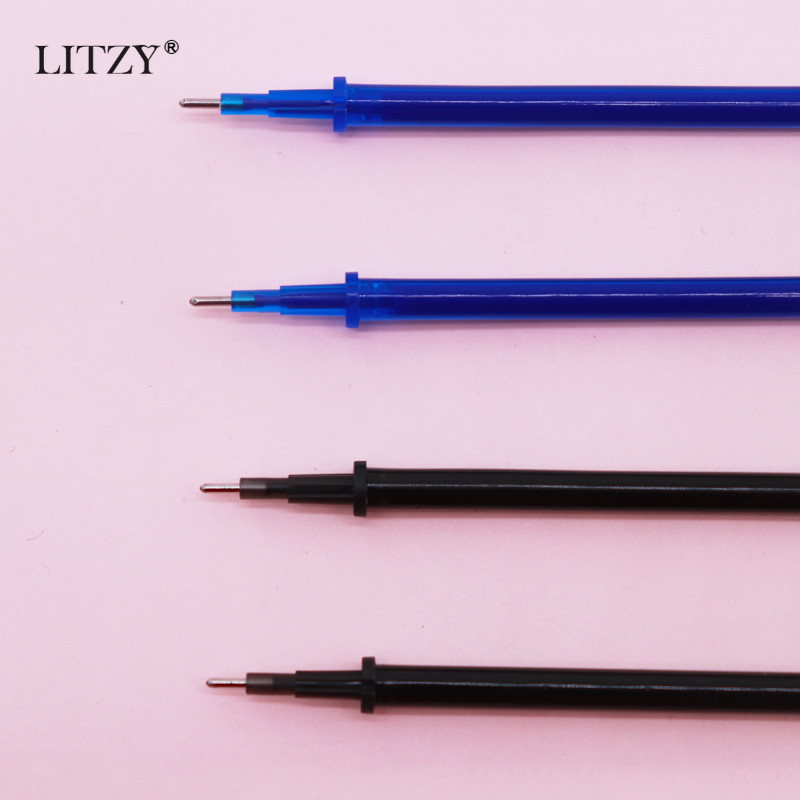 10 bucăți/set reumplere pentru stilou șters, stilou cu bile de 0,5 mm albastru/negru, cerneală magică de reumplere, stilou cu gel pentru școală, birou, instrument de scris