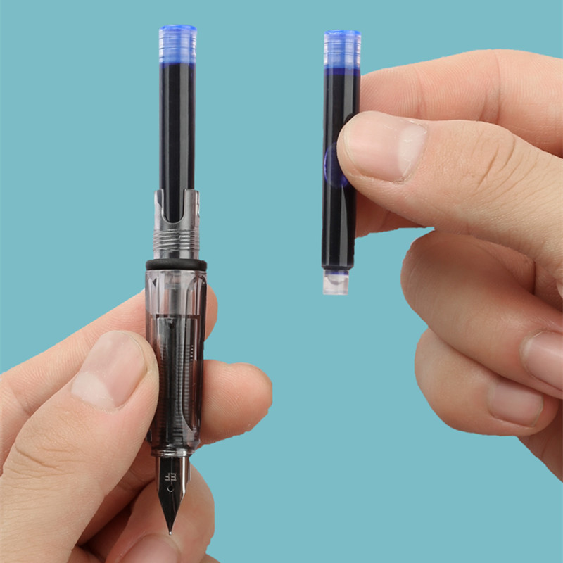 2,6/3,4 mm vienkartinis plunksnakočio rašalo kasetės rašiklio pildymas juodos/raudonos/mėlynos spalvos rašalo rinkinys Mokykliniai biuro reikmenys Kanceliarinės prekės Dovanos 50 vnt.