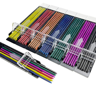 2,0 мм цветен пълнител за механичен молив 2B Изтриваеми цветни поводи Художествена живопис Инструменти за рисуване Студентски канцеларски материали 12 корена/кутия