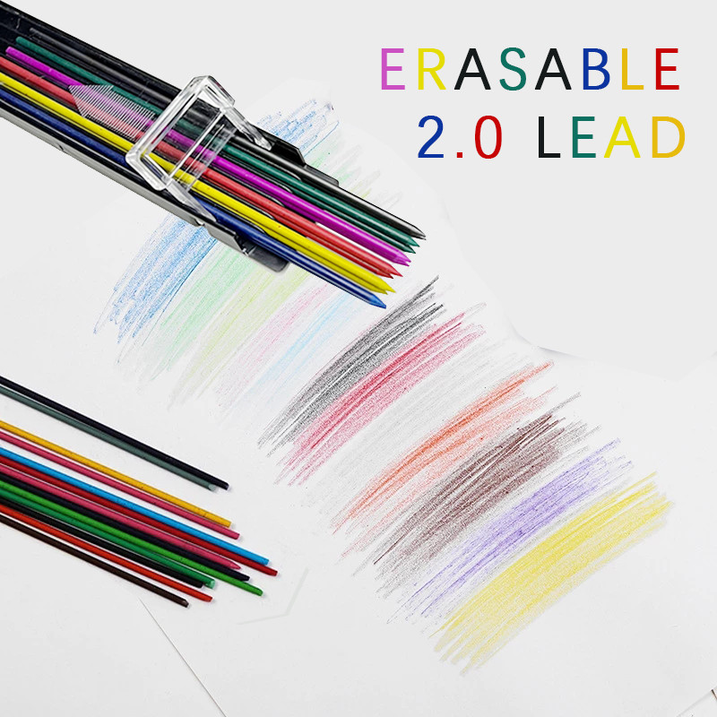 2.0mm Culori Reumplere Creion Mecanic 2B Șterge Mine Colorate Pictură Artă Instrumente de Desen Papetărie pentru Studenți 12 Rădăcini/Cutie