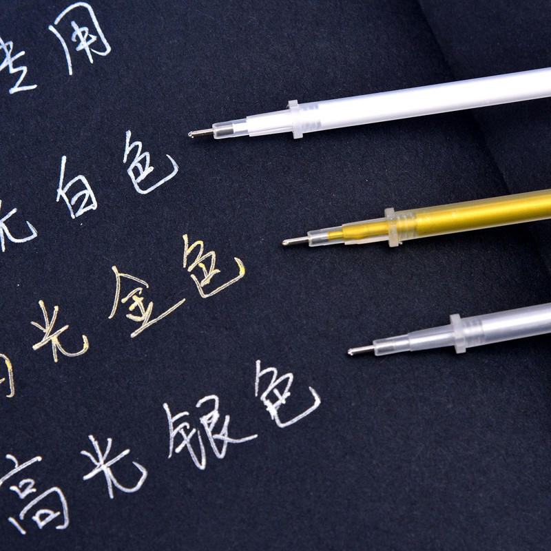 30 buc rezerve de cerneală albă Album foto 0,8 mm 0,6 mm stilou cu gel rezistent la apă Pix drăguț cadou pentru copii Papetarie de birou pentru învățare rechizite școlare